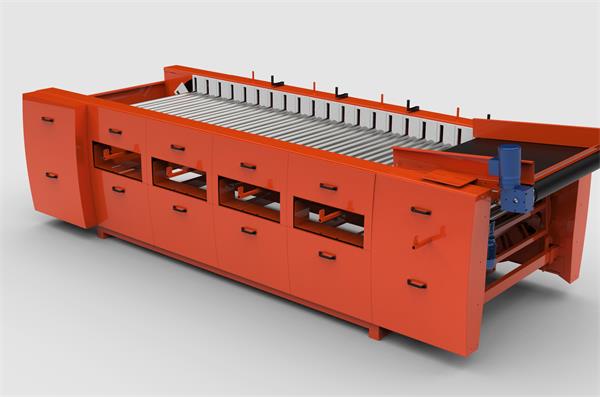 product-600-397 Drive-side view of the industrial potato grading machine